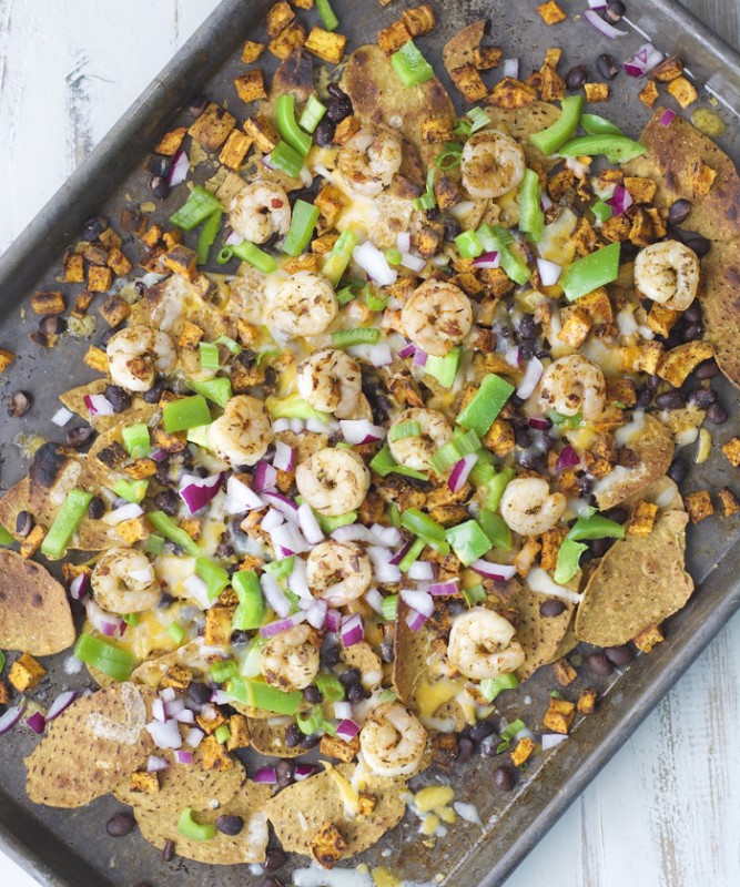 Try Jerk Shrimp and Spicy Sweet Potato Nachos for a fun dinner loaded with flavor!