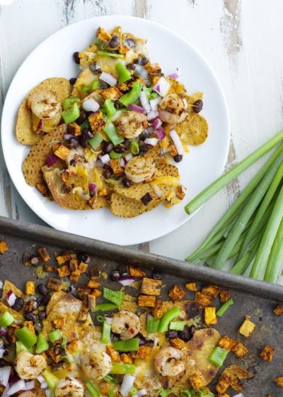 Try Jerk Shrimp and Spicy Sweet Potato Nachos for a fun dinner loaded with flavor!