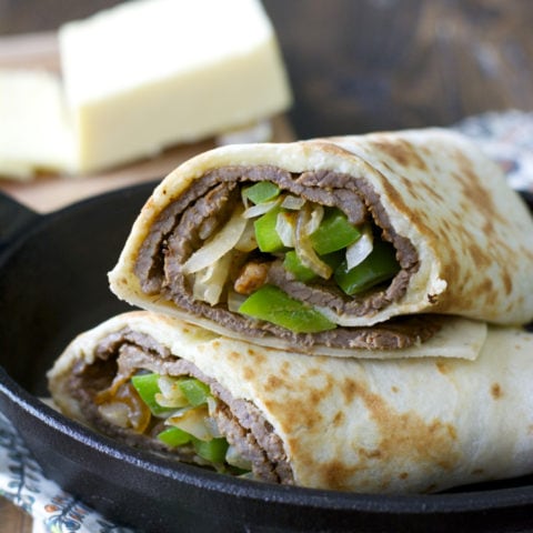 Loaded Philly Cheese Steak Wraps! Ready in just 15 minutes and packed with flavor!! (glutenfree)