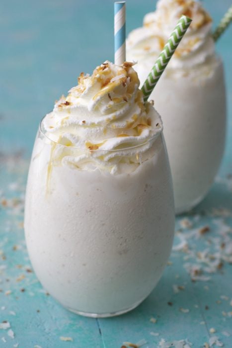 This Keto Coconut Shake is packed with freshly toasted coconut, vanilla and salted caramel! 