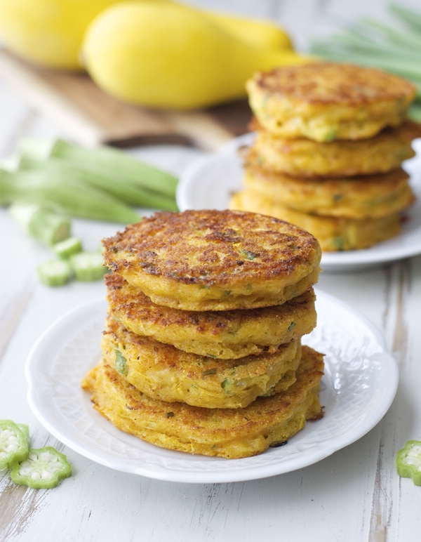 Yellow squash, sliced okra and fresh green onions make the perfect Summer dish! Try these Farmer's Market Fritters for a fun dinner!