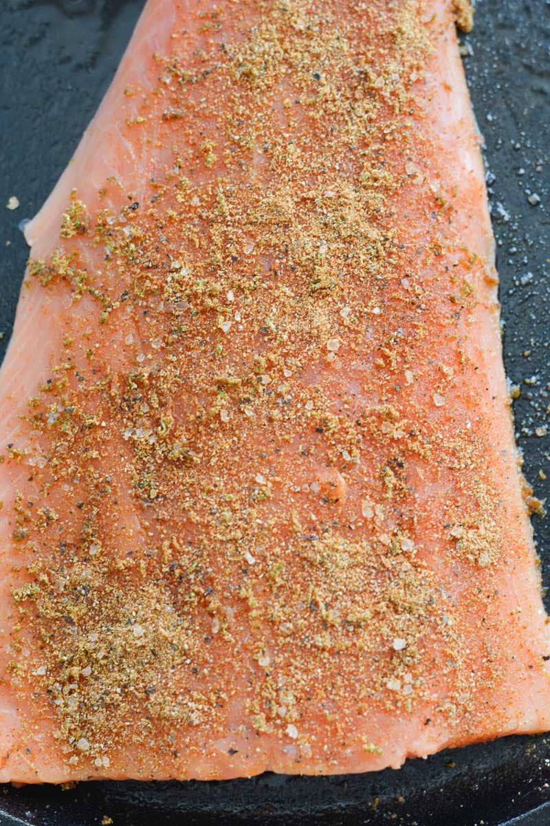 This Salmon with Jalapeno Lime Butter is the perfect quick and easy low carb dinner. At less than one net carb per serving this recipe fits perfectly within a keto diet!