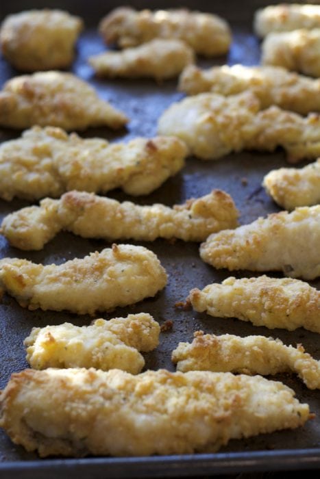 Crispy baked Buttermilk Ranch Chicken Tenders are the perfect dinner packed with flavor!