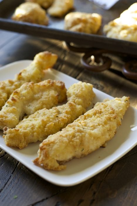 Crispy baked Buttermilk Ranch Chicken Tenders are the perfect dinner packed with flavor!