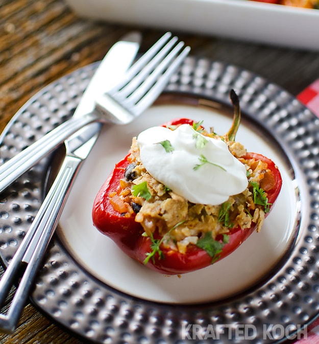 Chipotle Chicken Rice Stuffed Peppers
