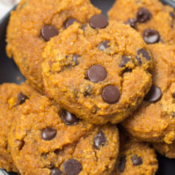 Soft and Chewy Chocolate Chip Pumpkin Cookies are the perfect gluten free, grain free treat! Each low carb cookie contains about 1 net carb each making it a great keto-friendly snack!