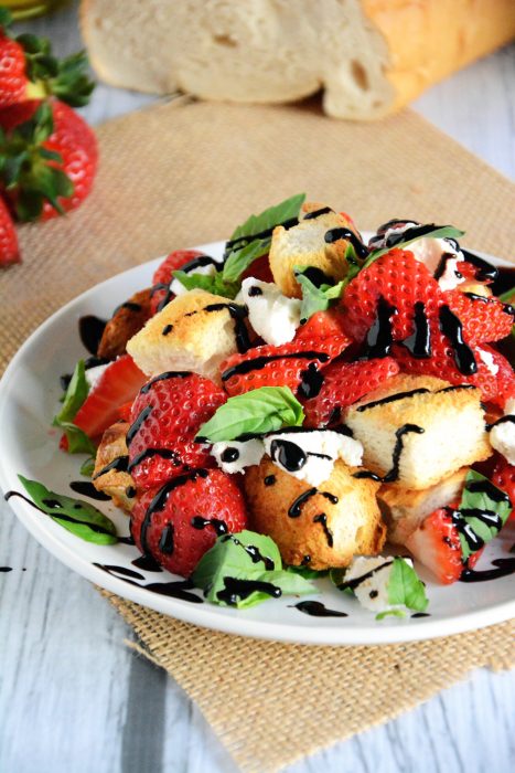 Honey and Strawberry Panzanella Salad