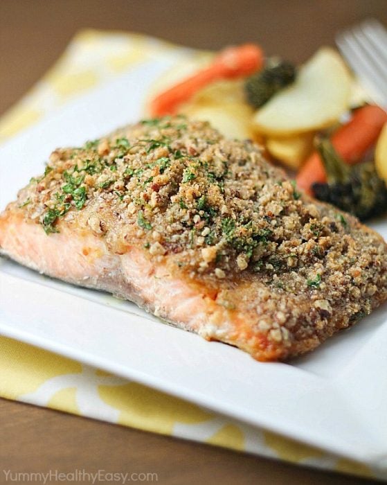 Pecan Crusted Honey Mustard Salmon