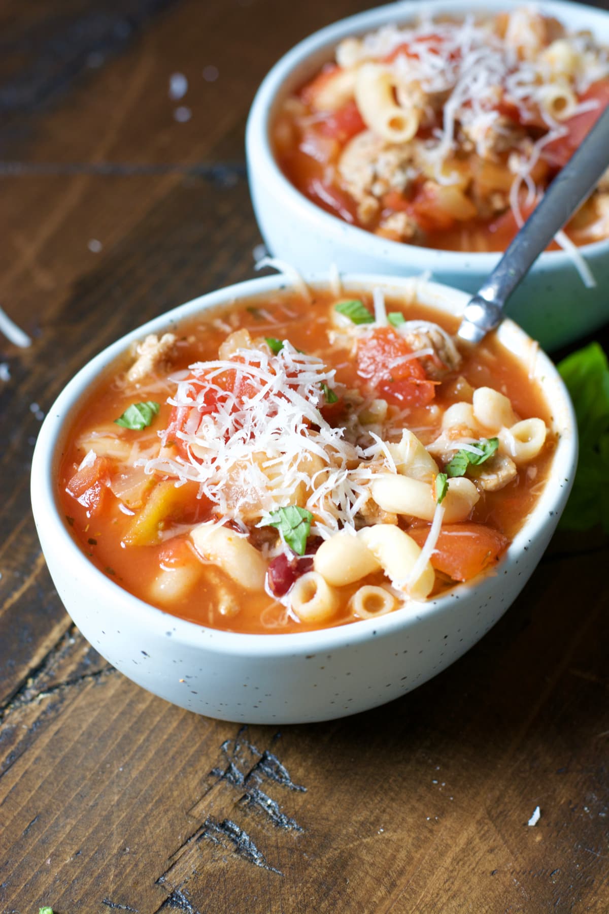 Slow Cooker Pasta Fagioli! A really simple, hearty meal that is perfect for your crock pot! And totally gluten free!