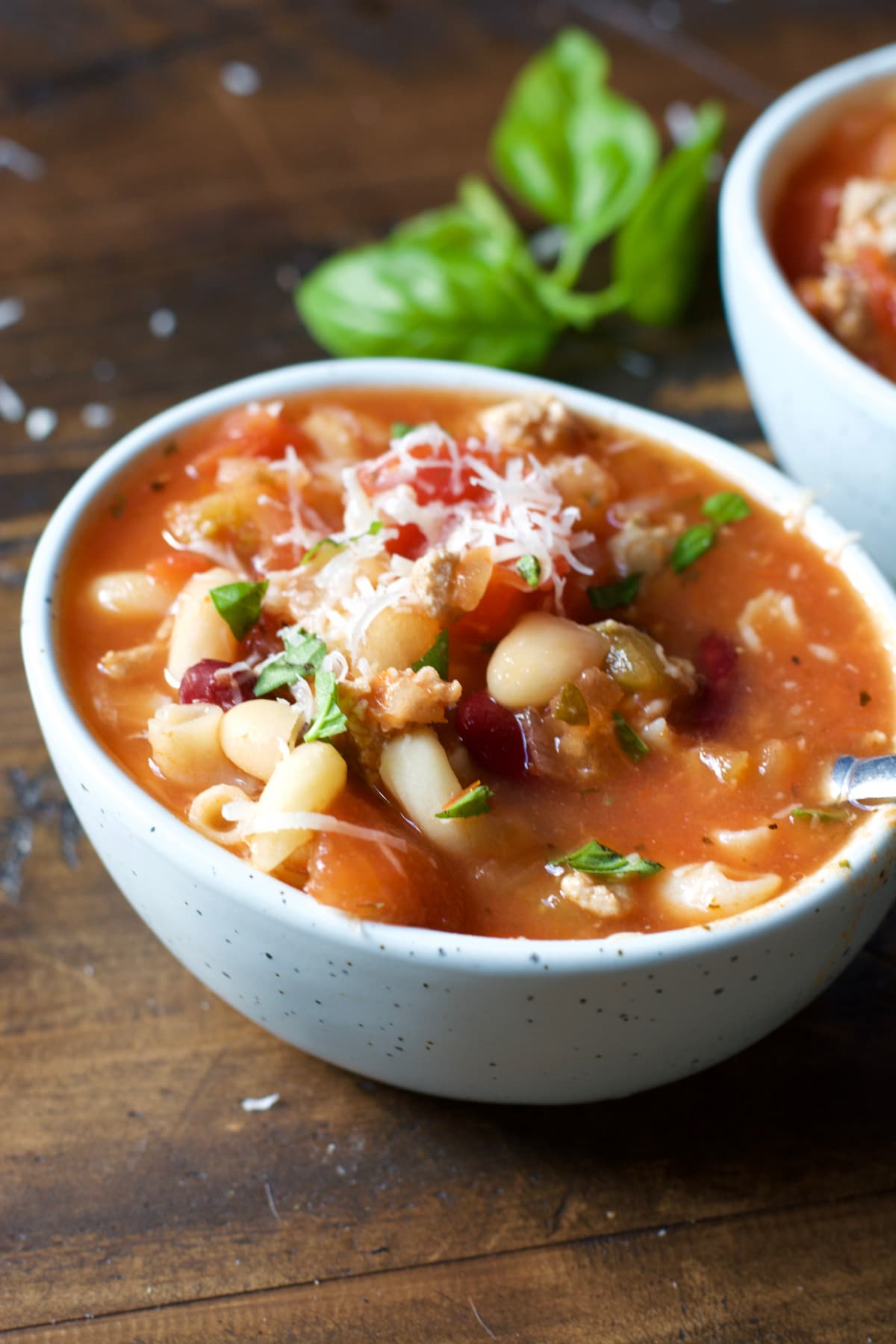 Slow Cooker Pasta Fagioli! A really simple, hearty meal that is perfect for your crock pot! And totally gluten free!