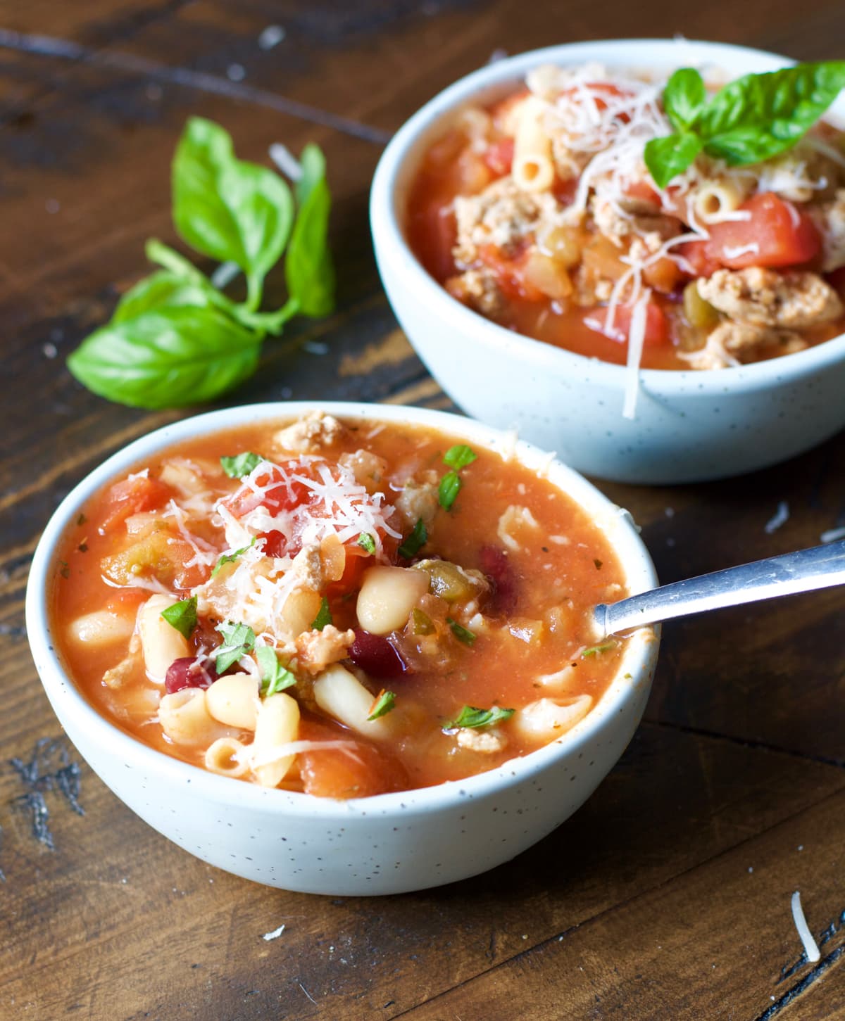 Slow Cooker Pasta Fagioli! A really simple, hearty meal that is perfect for your crock pot! And totally gluten free!