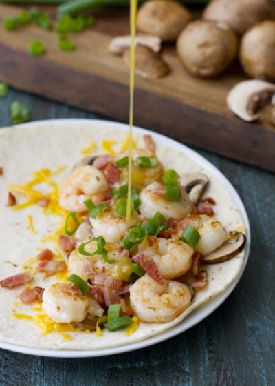 Alice Springs Shrimp Quesadilla! Ready in under 30 minutes!