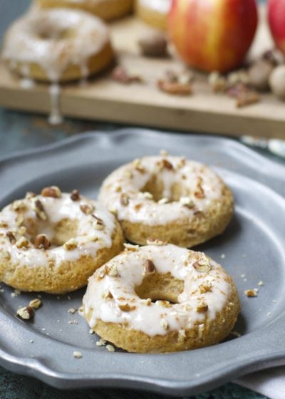 Apple Pie Donuts! Totally gluten free and packed with apples and cinnamon! The perfect Fall breakfast!