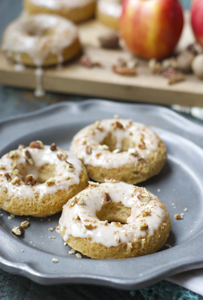 Apple Pie Donuts! Totally gluten free and packed with apples and cinnamon! The perfect Fall breakfast!