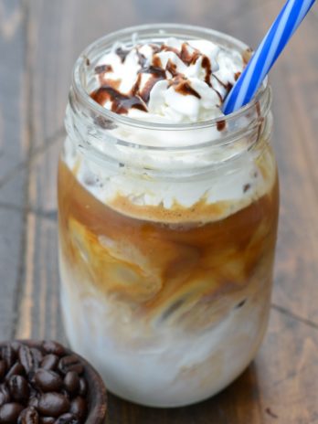 Try this Iced Peppermint Latte for a fun holiday treat! 