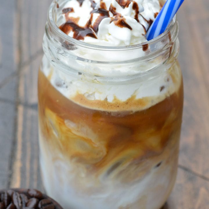 iced latte  Mason jars, Coffee photography, Sugar and spice