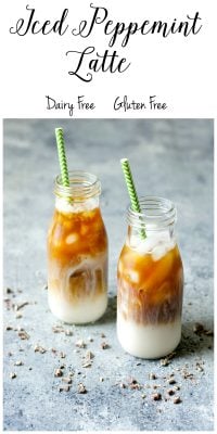 Iced Peppermint Latte! Just five simple ingredients and dairy, soy and gluten free!