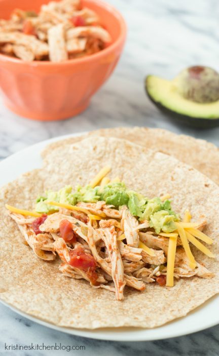 3 Ingredient Slow Cooker Chicken Tacos 