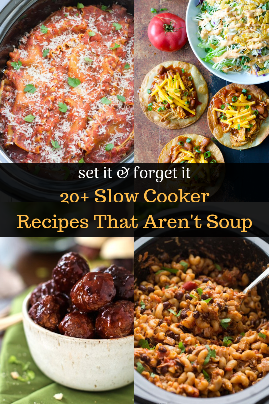 20 Easy Slow Cooker Recipes That Aren't Soup! Hearty slow cooker recipes your whole family will love! Weeknight cooking made easy!
