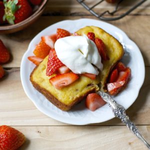 This easy gluten free Strawberry Shortcake bread is bursting with flavor and perfect with a dollop of fresh whipped cream!