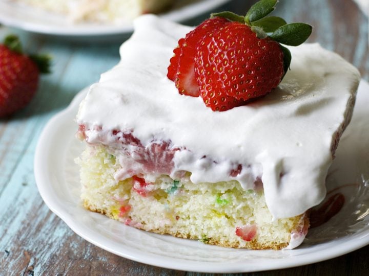 Funfetti Strawberry Poke Cake Maebells