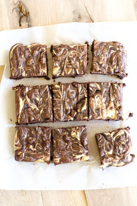 These easy, gluten free Double Chocolate Peanut Butter Cheesecake Brownies are loaded with dark chocolate flavor, creamy cheesecake and rich peanut butter!