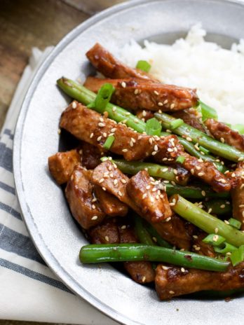 Simple and delicious Sesame Pork and Green Beans! A healthy, hearty meal ready in under 30 minutes!