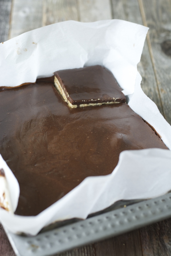 Creamy mocha filling is sandwiched in between graham crackers and topped with rich dark chocolate! This easy five ingredient Mocha Icebox Cake is the perfect Summer treat!