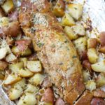 Grilled Herb Crusted Potatoes and Pork Tenderloin Foil Packet