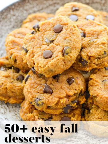 pumpkin chocolate chip cookies on a white plate