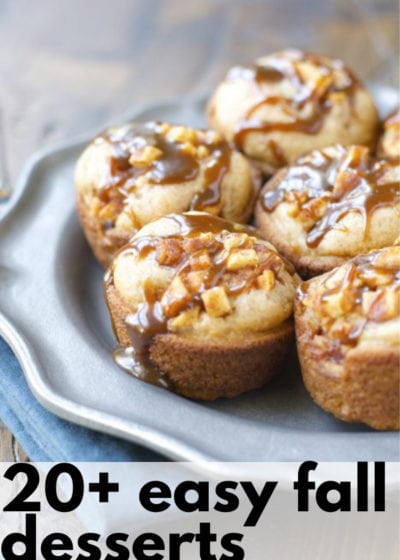 These 20+ Easy Fall Desserts are sure to satisfy your sweet tooth! From cakes, to pastries, to cupcakes and cookies, you are sure to find something you will love!