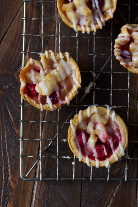 Mini Pear and Cranberry Pies with Brown Butter Glaze 