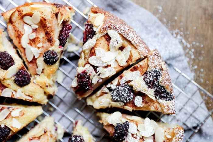 Pear and Blackberry Almond Cake 