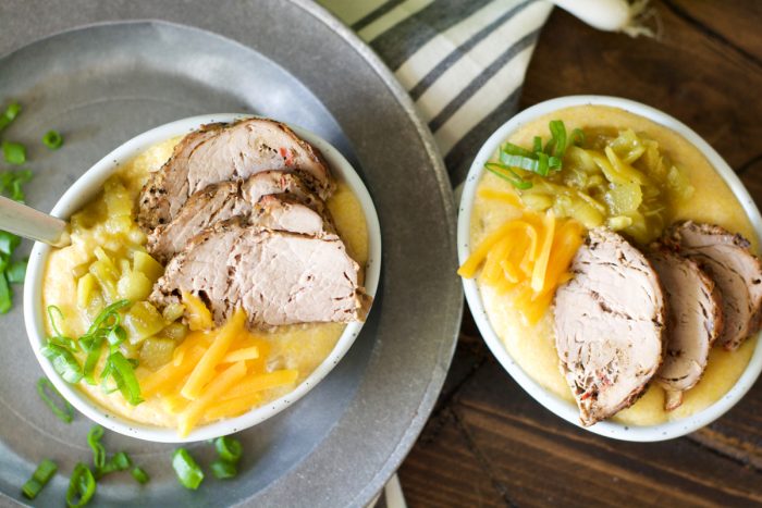 This Pork Tenderloin with Grits is ready in just 30 minutes and packed with flavor! A weeknight meal your family is guaranteed to love!