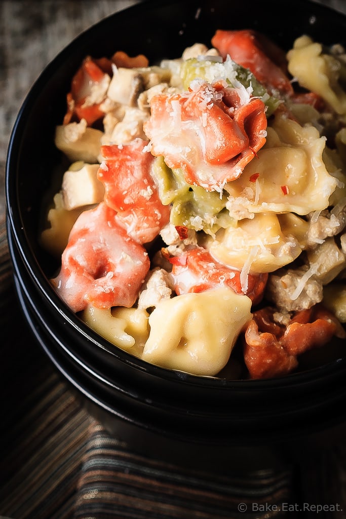 One Pot Turkey Mushroom Tortellini