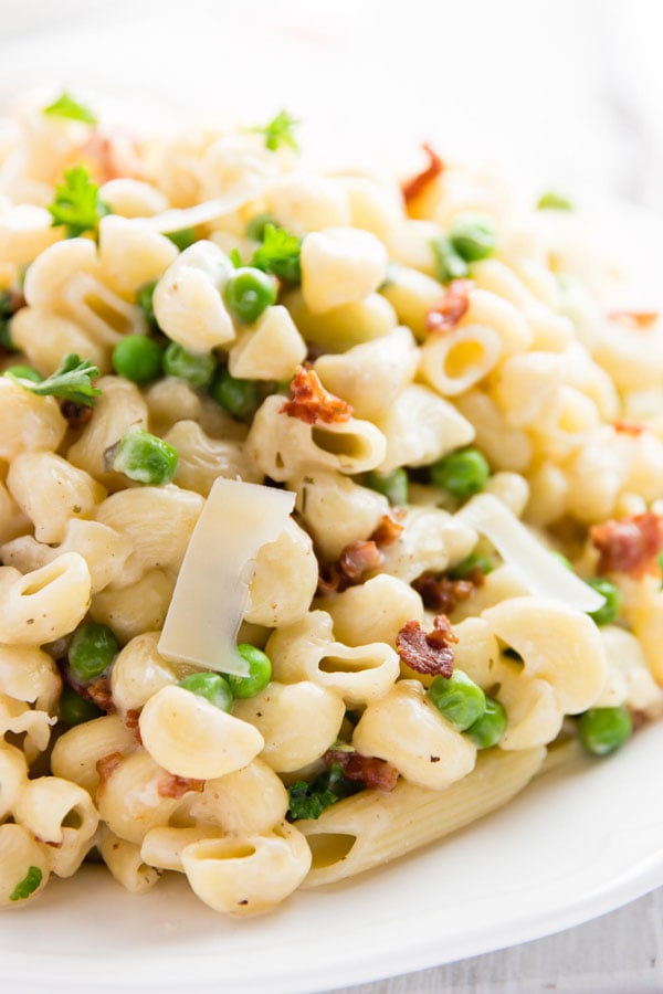 One Pot Pea and Bacon Pasta 