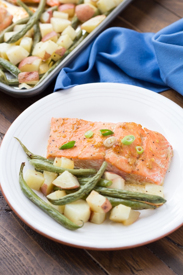 Honey Garlic Salmon and Vegetables Sheet Pan Dinner