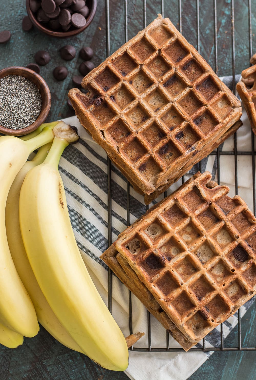 Add these Flourless Peanut Butter Protein Waffles to your morning routine! These gluten free waffles are a great easy meal prep option! 