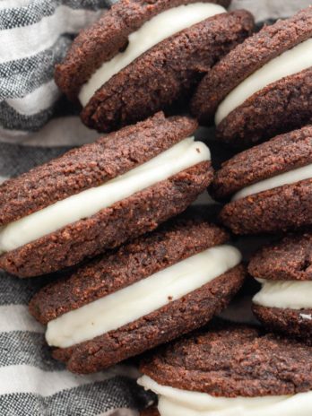  These Chocolate Peppermint Whoopie Pies are a must for your holiday celebrations! Classic whoopie pies get a fun, festive, low carb twist with a creamy peppermint filling!