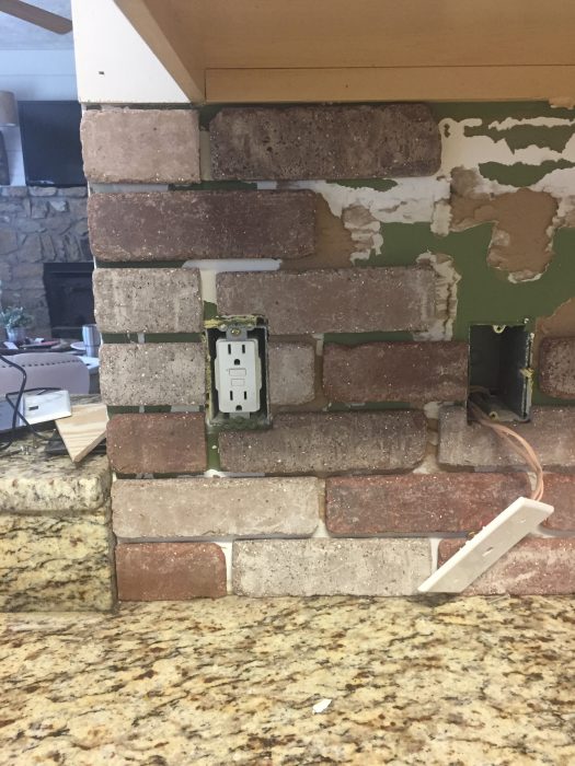 Update your kitchen with an Easy DIY Brick Backsplash! This affordable project is perfect for beginners who are looking for that classic farmhouse style!