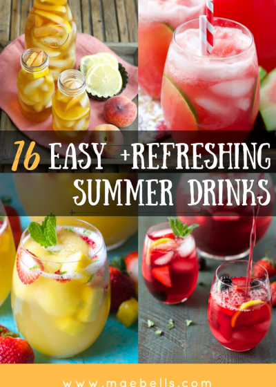 16 Easy and Refreshing Summer Drinks You Can’t Live Without! Everything from healthy, fruit packed smoothies, fizzy punches, and boozy drinks!