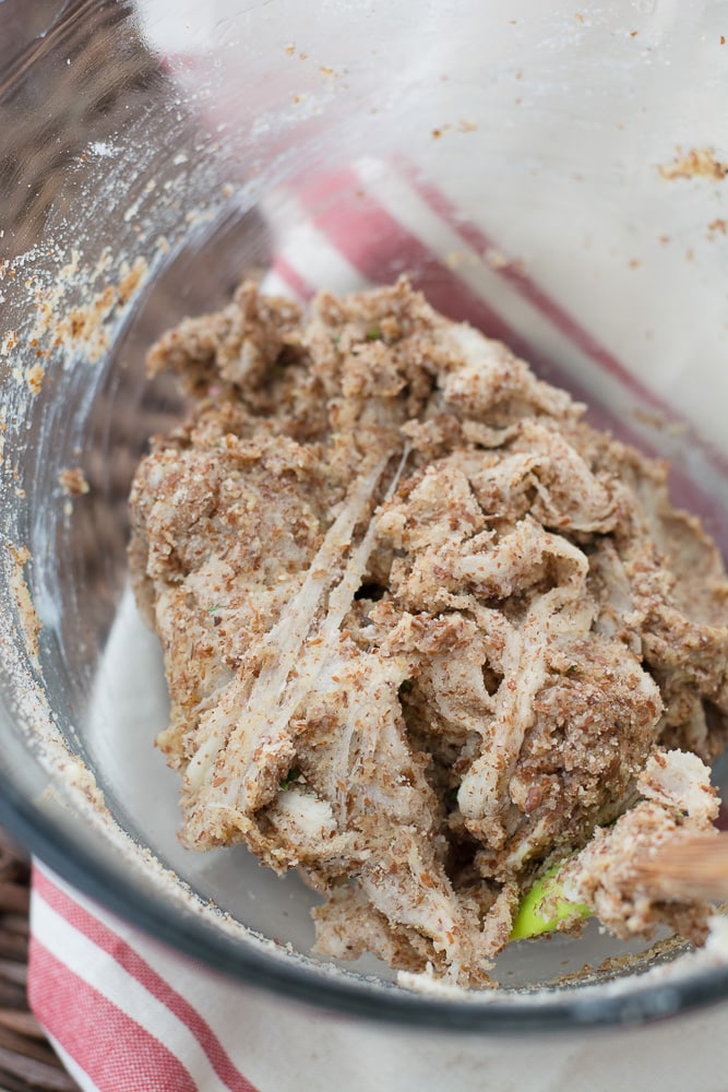 process shot showing what gluten free dinner roll dough looks like 