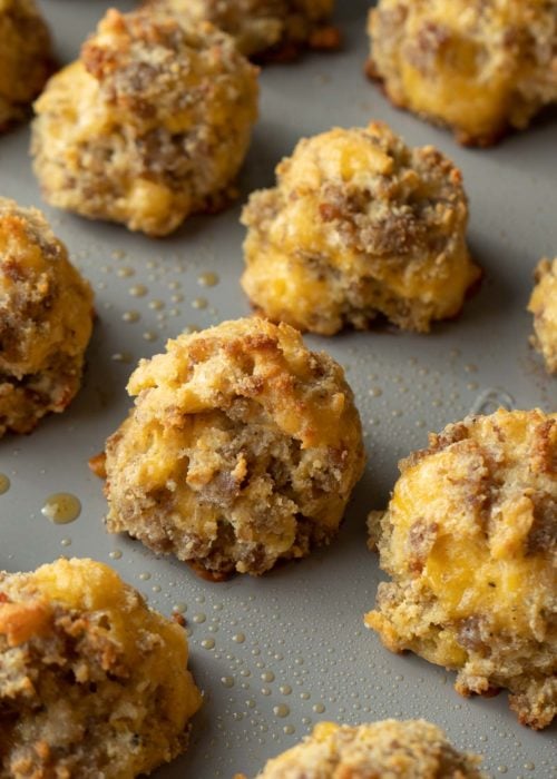 Close up of some sausage egg and cheese bites