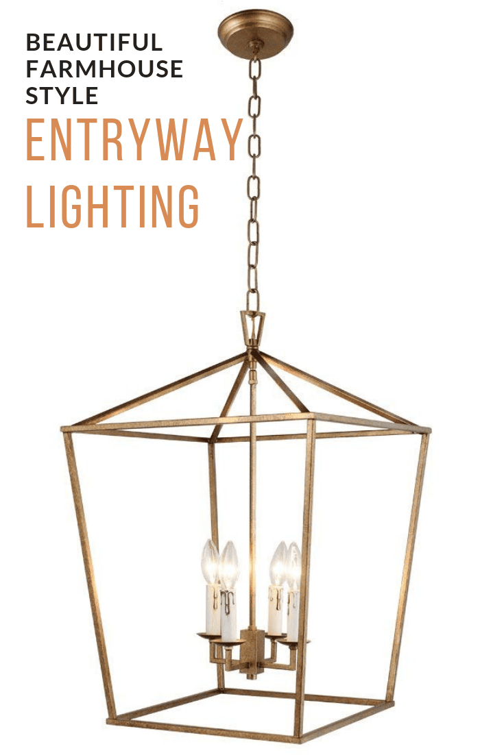Create a stunning Fixer-Upper style entrance to  your home with beautiful farmhouse style entryway lighting! Affordable options for every home! #fixerupper #diy