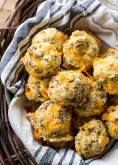 These keto sausage egg and cheese bites are the perfect breakfast on the go. They’re cheesy packed full of protein, and only have one net carb each!