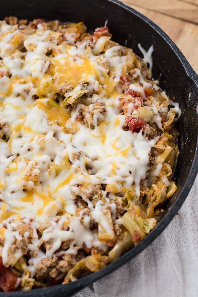 This One Pan Cabbage Casserole is a low carb, easy dinner ready in 30 minutes!