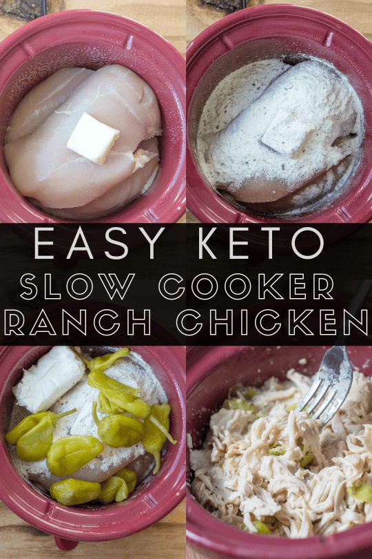 This easy Keto Slow Cooker Ranch Chicken is the perfect set it and forget it meal! It is great for sliders, tacos, salads and keto meal prep!