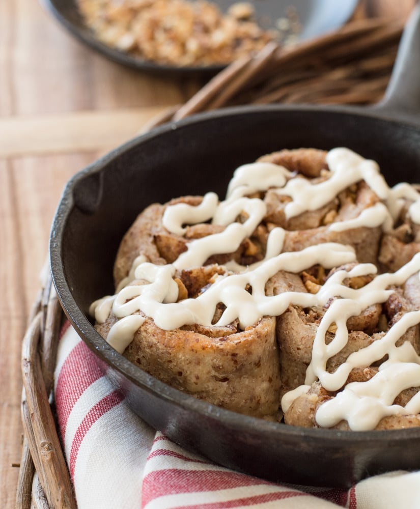 Sweet and sticky gluten free Keto Cinnamon Rolls packed with cinnamon and pecans! Less than 2 net carbs per roll!