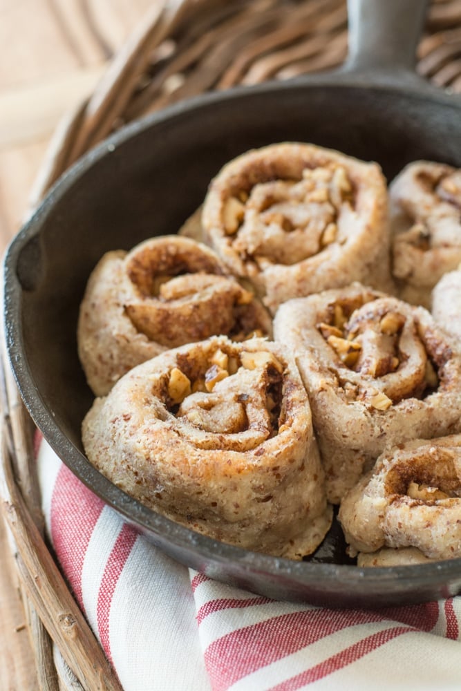 Sweet and sticky gluten free Keto Cinnamon Rolls packed with cinnamon and pecans! Less than 2 net carbs per roll!