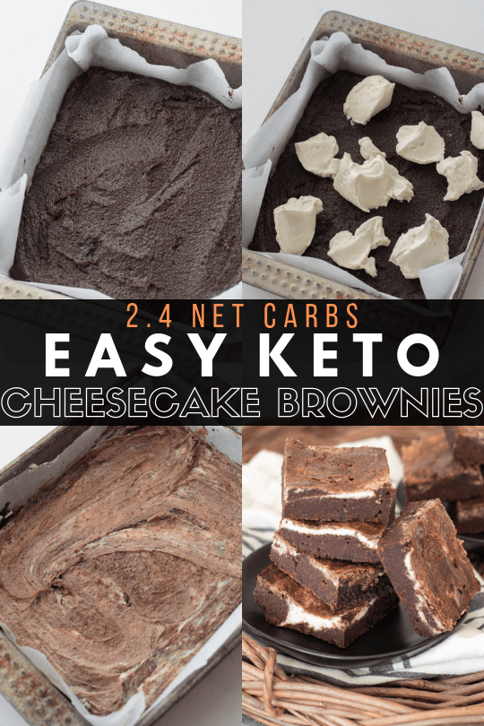 photo collage showing steps for making keto fudge brownies 